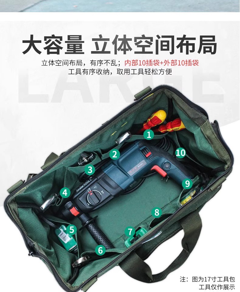Thickened Canvas Tool Bag Large Electrician Repair Multifunctional Crossbody Bag Tool Bag Large Shoulder Bag Canvas Bag