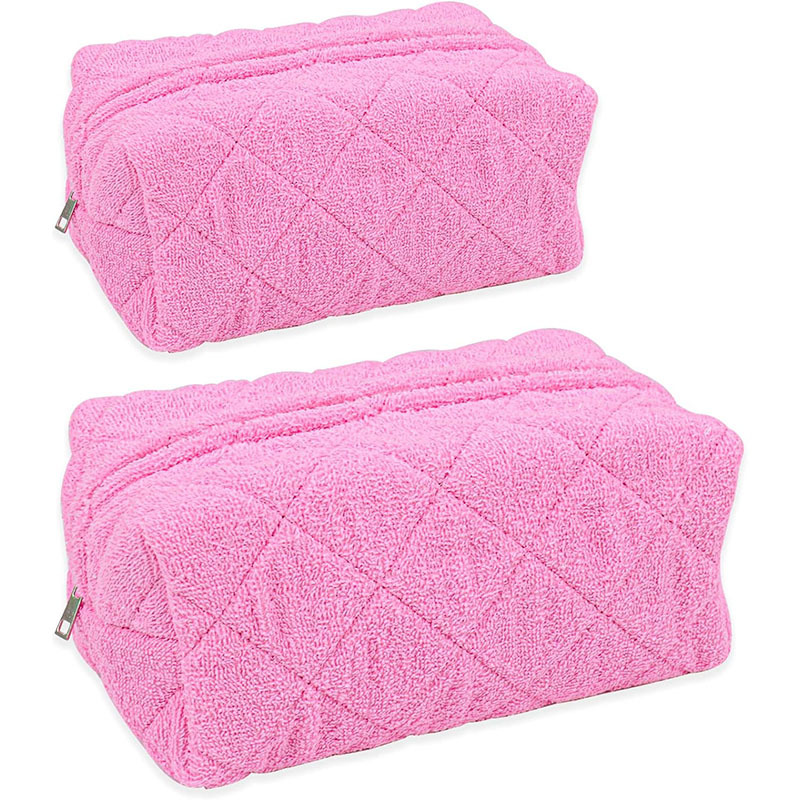 Amazon's New Plush Cosmetic Bag Large Capacity Terry Cloth Cosmetic Bag Travel Portable Cosmetic Storage Bag
