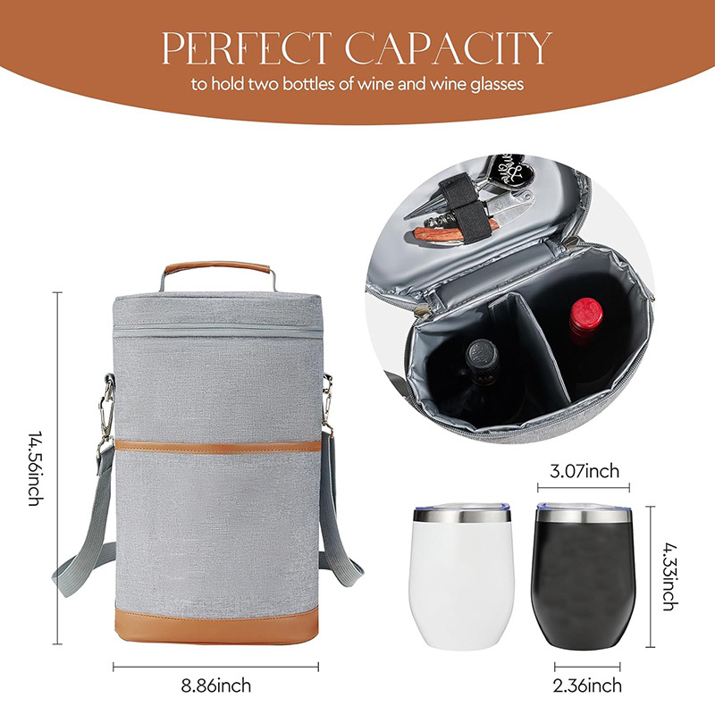 Amazon's New Leak-Proof Red Wine Cooler Bag, Party Beach 2-Bottle Red Wine Satchel Thermal Bag Ice Bag