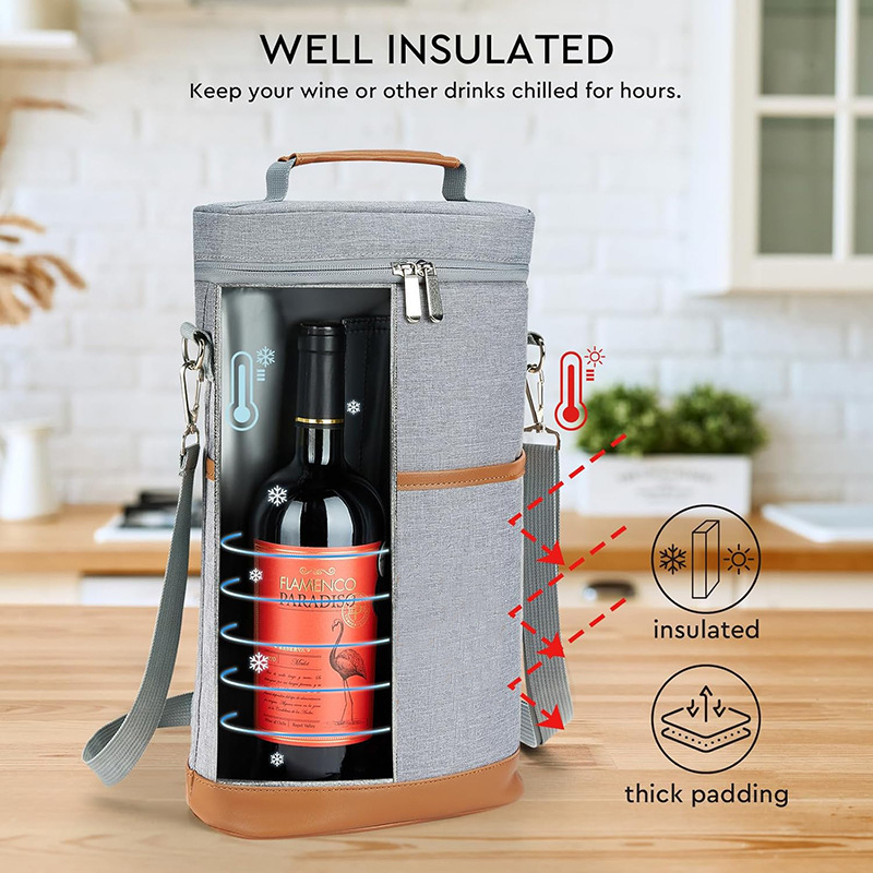 Amazon's New Leak-Proof Red Wine Cooler Bag, Party Beach 2-Bottle Red Wine Satchel Thermal Bag Ice Bag