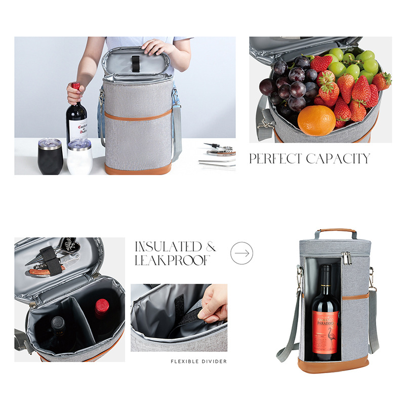 Amazon's New Leak-Proof Red Wine Cooler Bag, Party Beach 2-Bottle Red Wine Satchel Thermal Bag Ice Bag