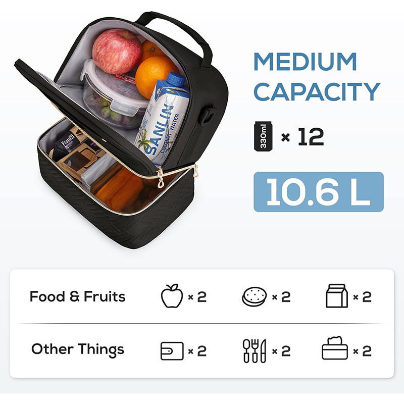 Cross-Border Hot-Selling Double-Layer Insulated Bag, Leak-Proof and Cold-Keeping Ice Bag, Outdoor Picnic Bag, Portable Hand-Held Diagonal Insulated Bag