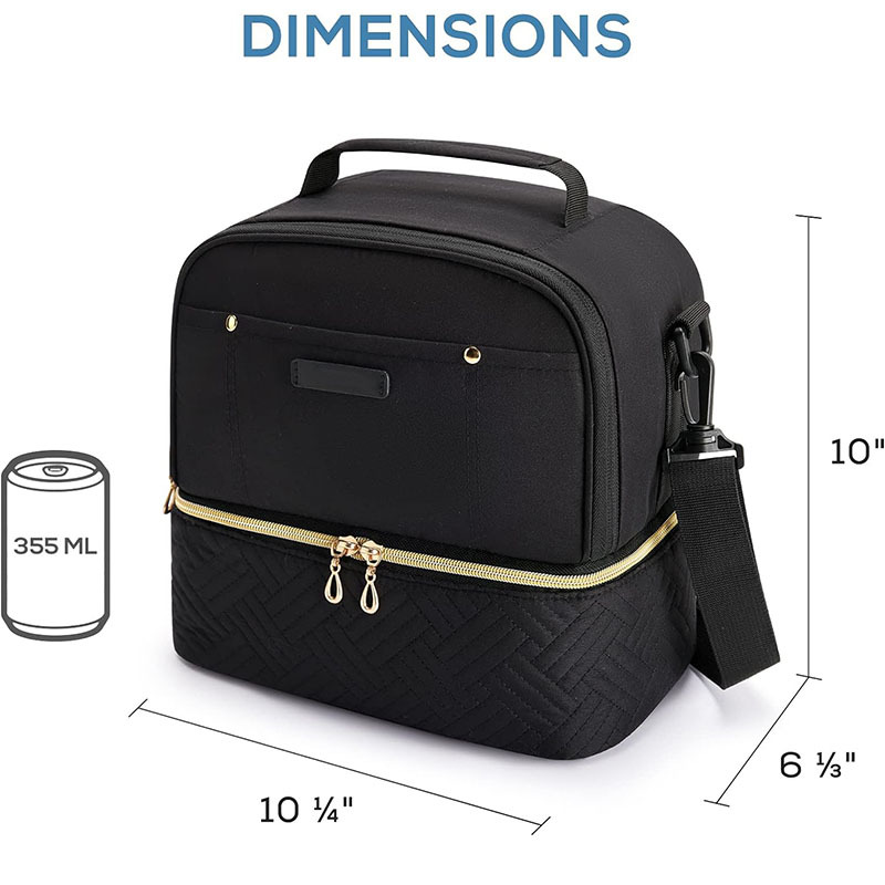 Cross-Border Hot-Selling Double-Layer Insulated Bag, Leak-Proof and Cold-Keeping Ice Bag, Outdoor Picnic Bag, Portable Hand-Held Diagonal Insulated Bag