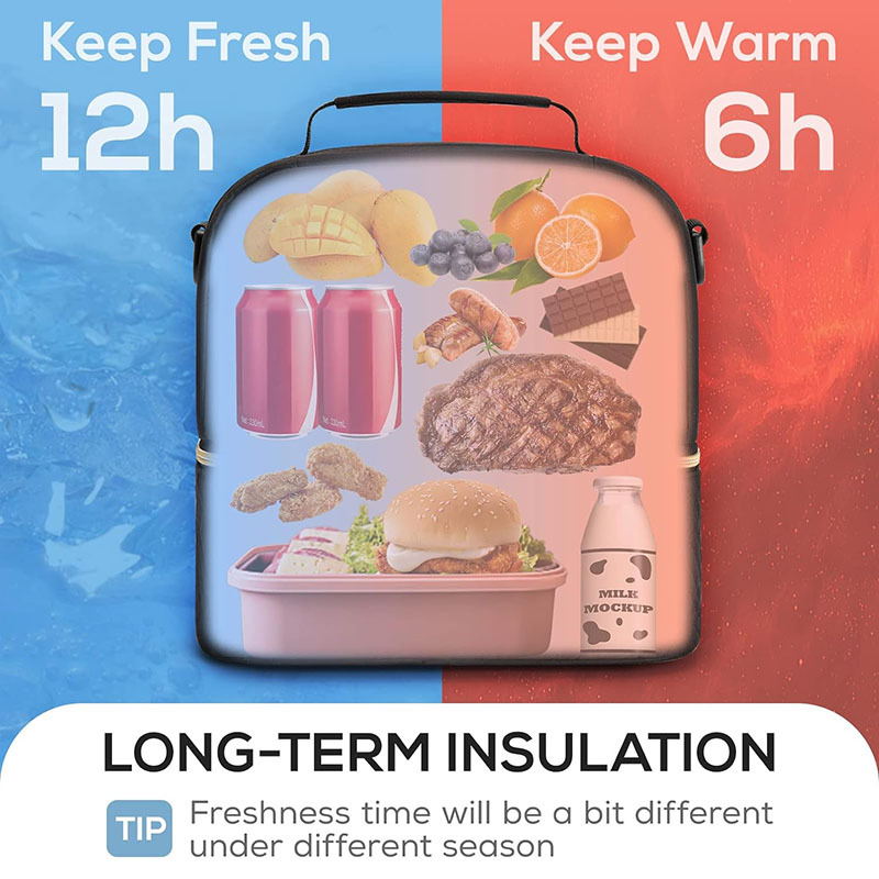 Cross-Border Hot-Selling Double-Layer Insulated Bag, Leak-Proof and Cold-Keeping Ice Bag, Outdoor Picnic Bag, Portable Hand-Held Diagonal Insulated Bag