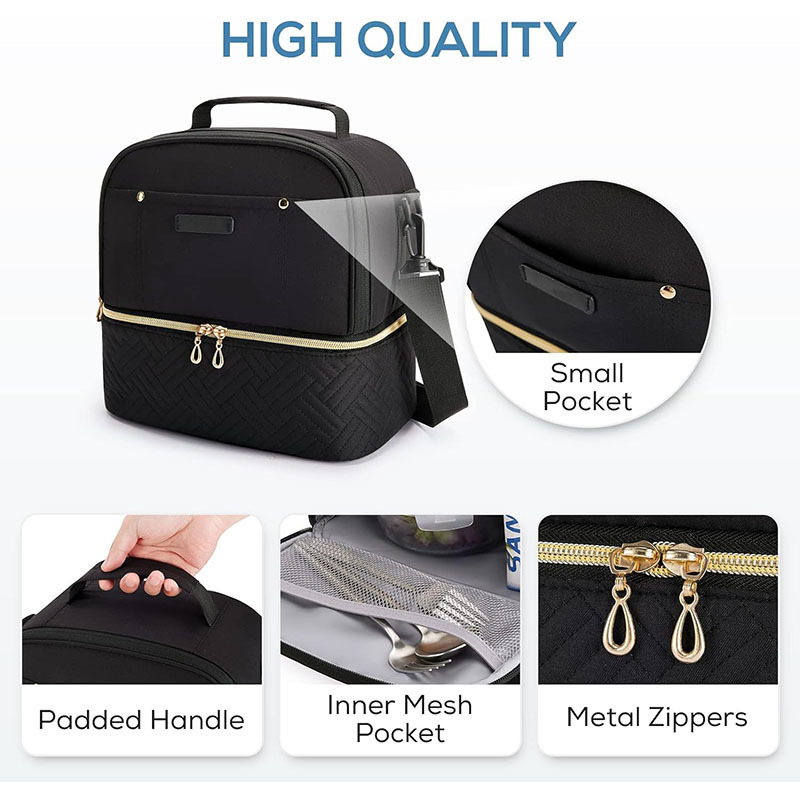 Cross-Border Hot-Selling Double-Layer Insulated Bag, Leak-Proof and Cold-Keeping Ice Bag, Outdoor Picnic Bag, Portable Hand-Held Diagonal Insulated Bag