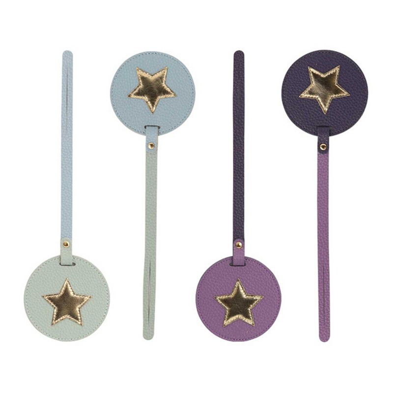 New Round Luggage Tag Korean Style Pebbled Checked Information Tag Five-Pointed Star Golf Name Tag Luggage Tag