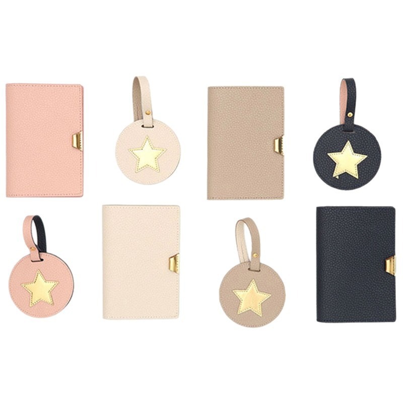 New Round Luggage Tag Korean Style Pebbled Checked Information Tag Five-Pointed Star Golf Name Tag Luggage Tag