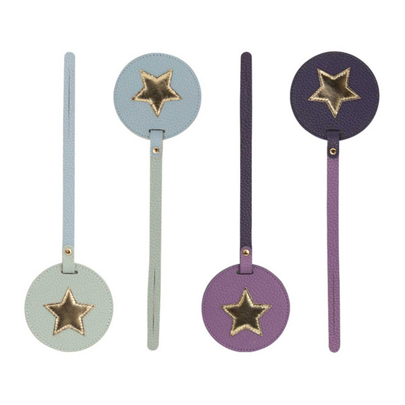 New Round Luggage Tag Korean Style Pebbled Checked Information Tag Five-Pointed Star Golf Name Tag Luggage Tag