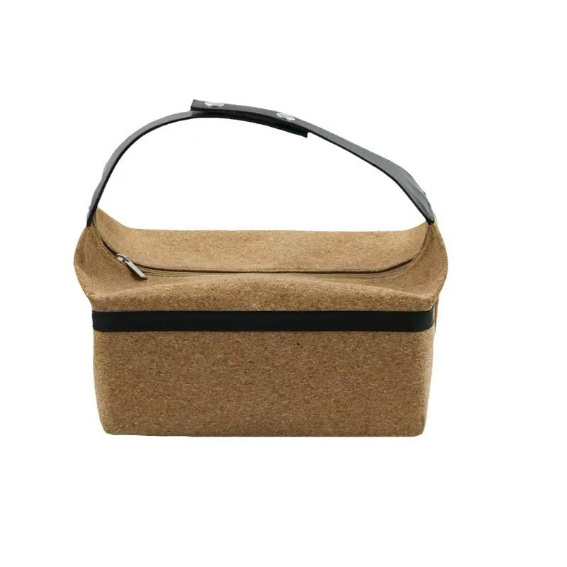 Spot Wood Grain Satchel Lunch Bag Outdoor Picnic Tea Set Tableware Cosmetics Bag Office Worker Student Square Box Lunch Bag