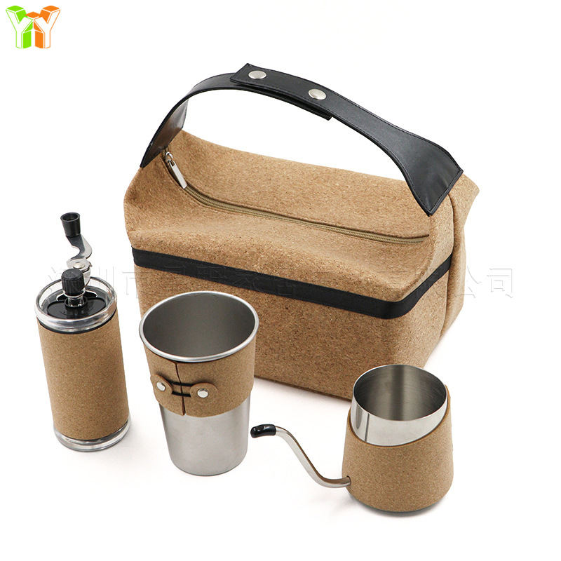 Spot Wood Grain Satchel Lunch Bag Outdoor Picnic Tea Set Tableware Cosmetics Bag Office Worker Student Square Box Lunch Bag