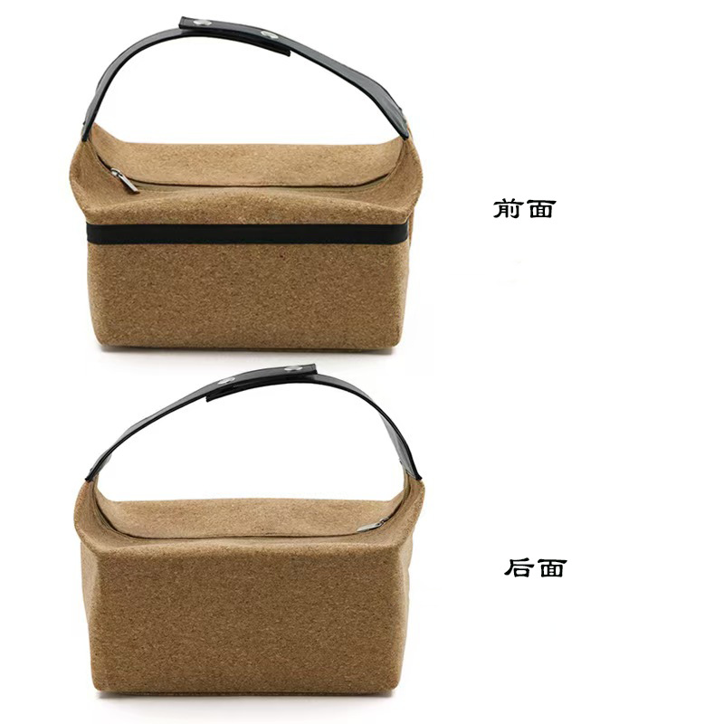 Spot Wood Grain Satchel Lunch Bag Outdoor Picnic Tea Set Tableware Cosmetics Bag Office Worker Student Square Box Lunch Bag