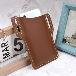 Spot Cross-Border Popular Leather Mobile Phone Bag European and American Retro Mobile Phone Waist Bag Portable Belt Mobile Phone Bag Coin Purse