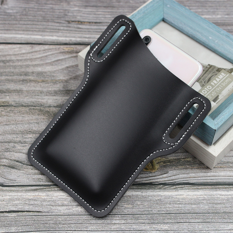 Spot Cross-Border Popular Leather Mobile Phone Bag European and American Retro Mobile Phone Waist Bag Portable Belt Mobile Phone Bag Coin Purse
