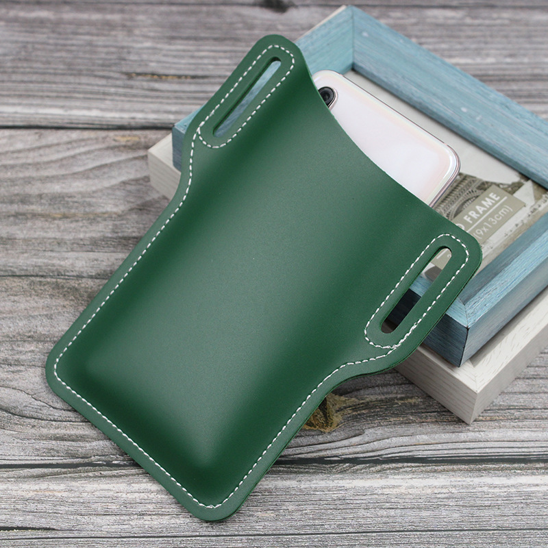 Spot Cross-Border Popular Leather Mobile Phone Bag European and American Retro Mobile Phone Waist Bag Portable Belt Mobile Phone Bag Coin Purse
