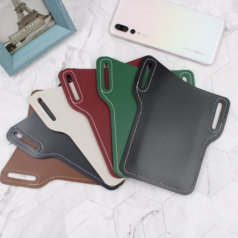 Spot Cross-Border Popular Leather Mobile Phone Bag European and American Retro Mobile Phone Waist Bag Portable Belt Mobile Phone Bag Coin Purse