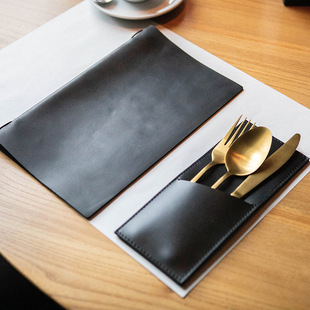 In-Stock European and American Western Dining Knife and Fork Storage Leather Case Restaurant Steak Cutlery Storage Bag Hotel Ceremonial Cutlery Leather Case