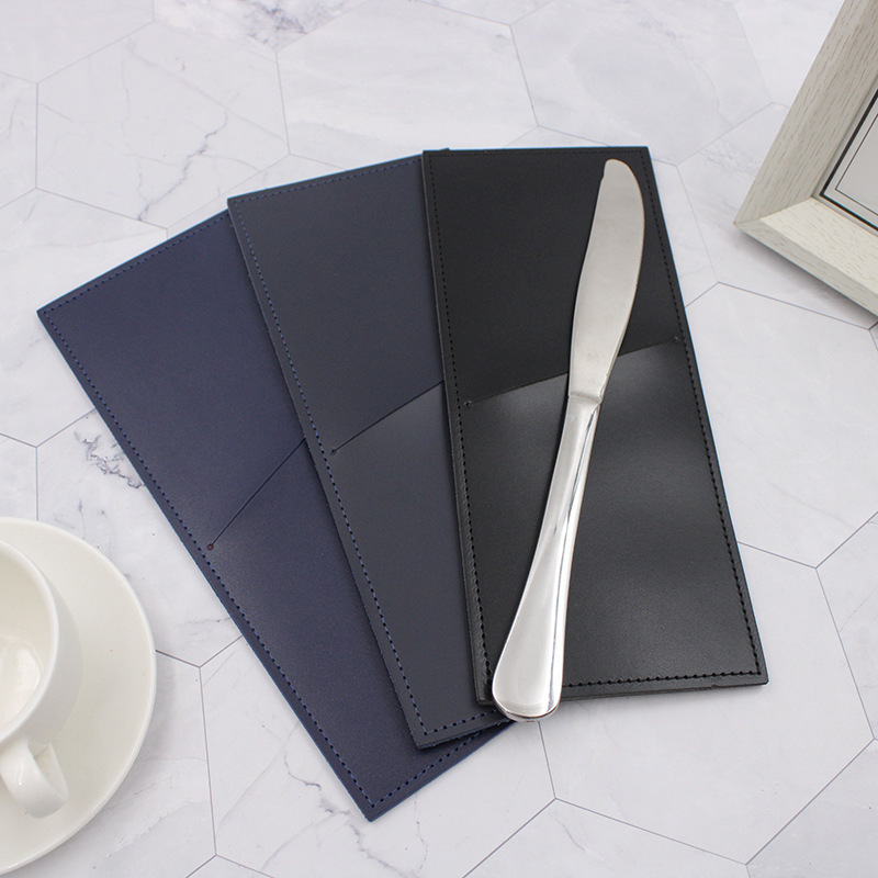 In-Stock European and American Western Dining Knife and Fork Storage Leather Case Restaurant Steak Cutlery Storage Bag Hotel Ceremonial Cutlery Leather Case