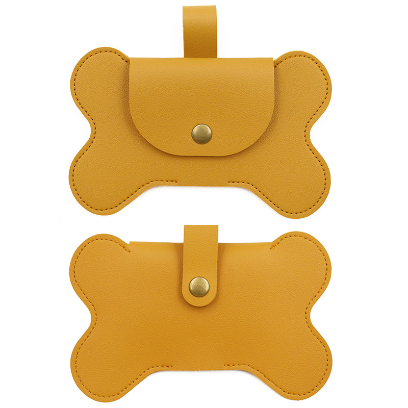 Spot Leather Bone Dog Poop Bag Outdoor Dog Poop Satchel Pet Feces Garbage Bag Storage Bag
