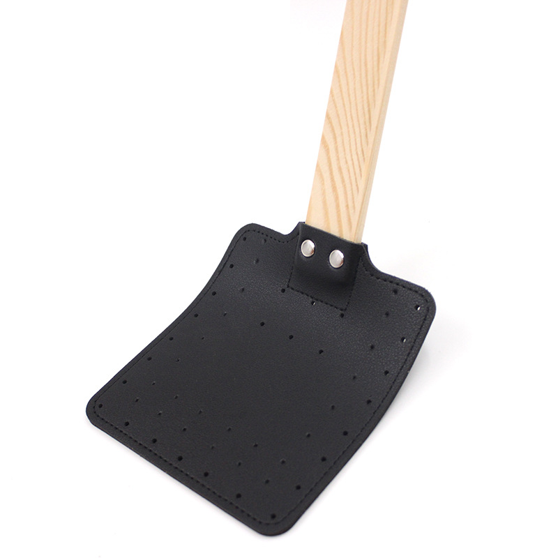 Cross-Border Hot-Selling Fly Swatter Leather Durable Hand-Held Mosquito Swatter Outdoor Camping Thickened Hand-Cranked Mosquito Swatter