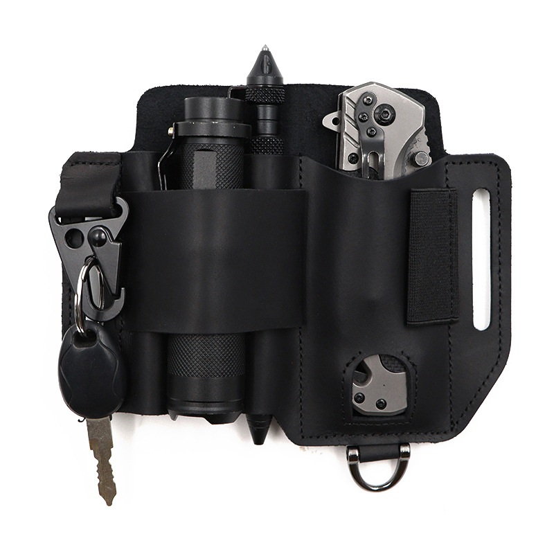 Spot Outdoor Survival Eagle Beak Buckle Leather Tool Waist Bag Outdoor Edc Tactical Tool Bag Camping Style Equipment Storage