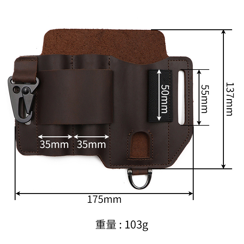 Spot Outdoor Survival Eagle Beak Buckle Leather Tool Waist Bag Outdoor Edc Tactical Tool Bag Camping Style Equipment Storage