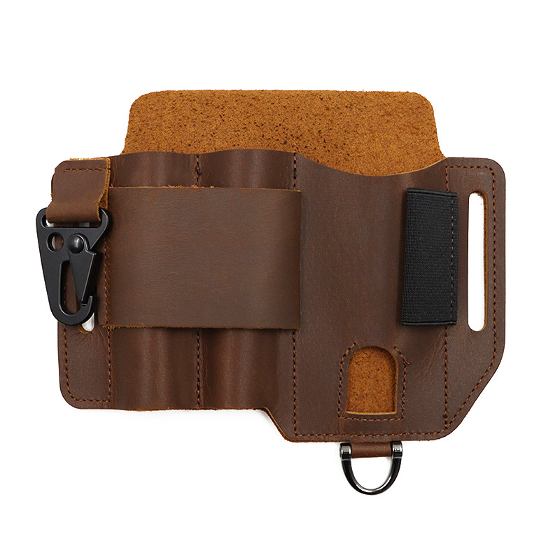 Spot Outdoor Survival Eagle Beak Buckle Leather Tool Waist Bag Outdoor Edc Tactical Tool Bag Camping Style Equipment Storage