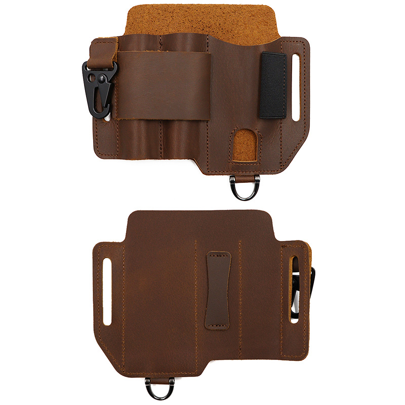 Spot Outdoor Survival Eagle Beak Buckle Leather Tool Waist Bag Outdoor Edc Tactical Tool Bag Camping Style Equipment Storage