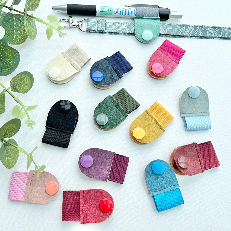 Creative and Convenient Elastic Pen Clip, Simple and Fashionable Imitation Deerskin Pen Cover Buckle, Portable Lanyard Pen Holder and Pen Accessories