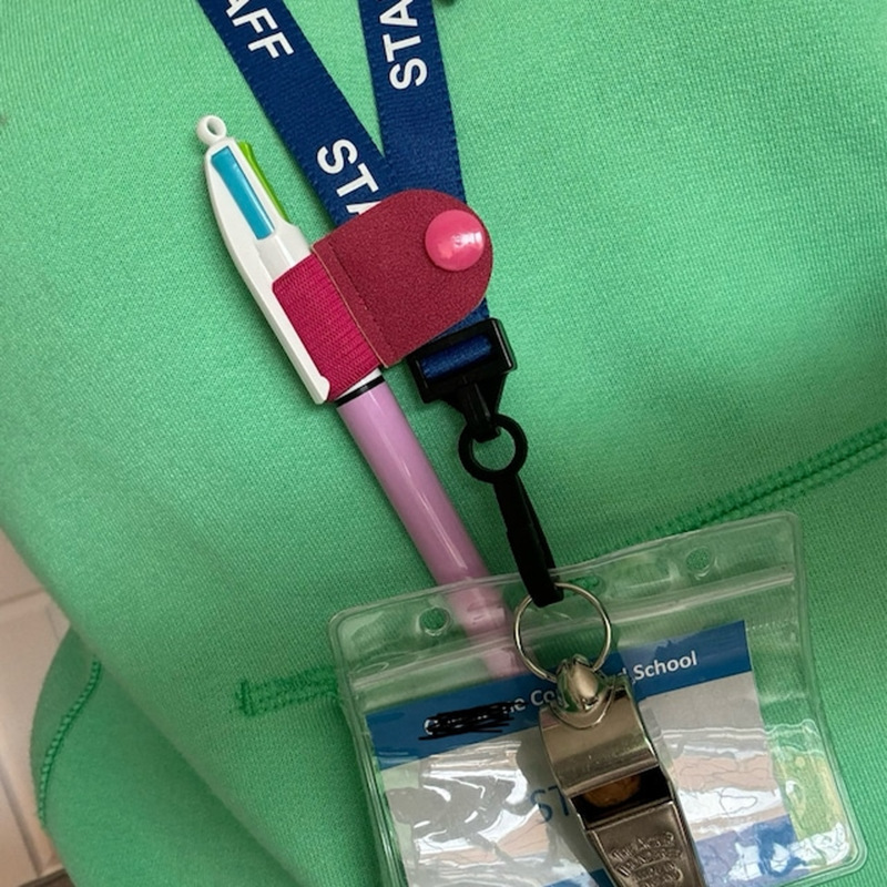 Creative and Convenient Elastic Pen Clip, Simple and Fashionable Imitation Deerskin Pen Cover Buckle, Portable Lanyard Pen Holder and Pen Accessories
