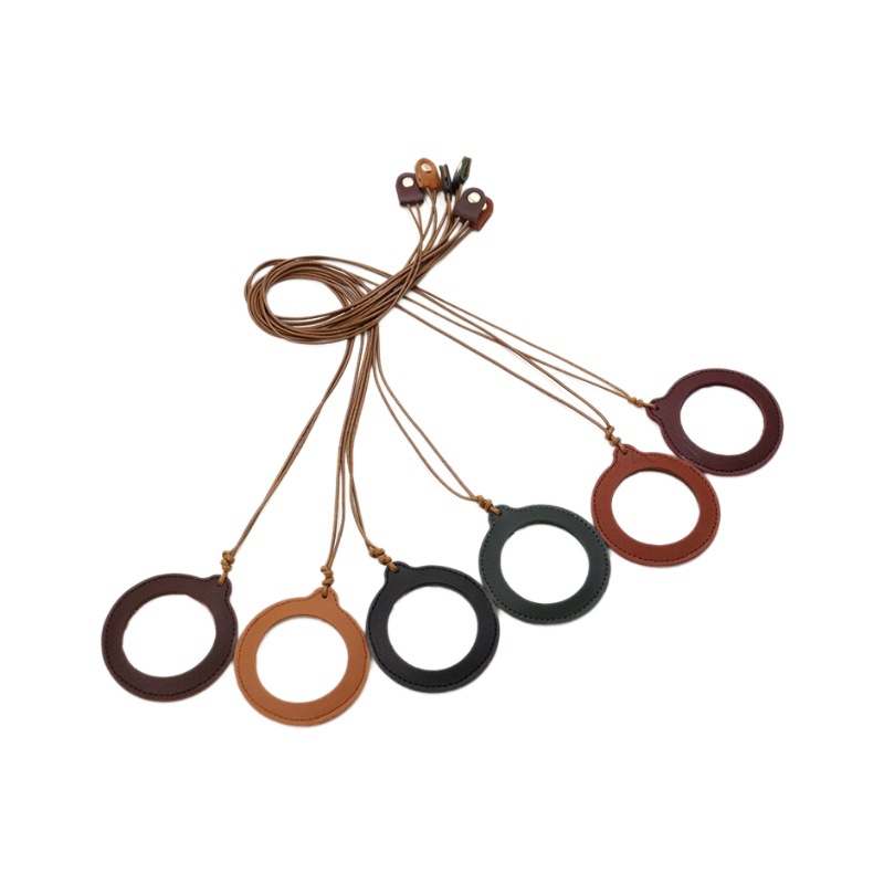 Casual Pure Color Adjustable Hanging Neck Magnifying Glass Leather Case for the Elderly and Elderly High-Power Portable Magnifying Glass Protective Cover