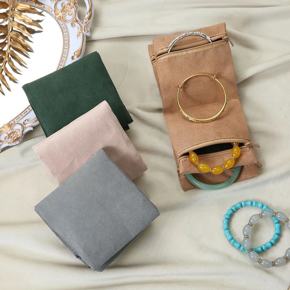 Jewelry Storage Bag with Zipper - Women's Foldable Display Bag Storage Box for Jewelry Storage