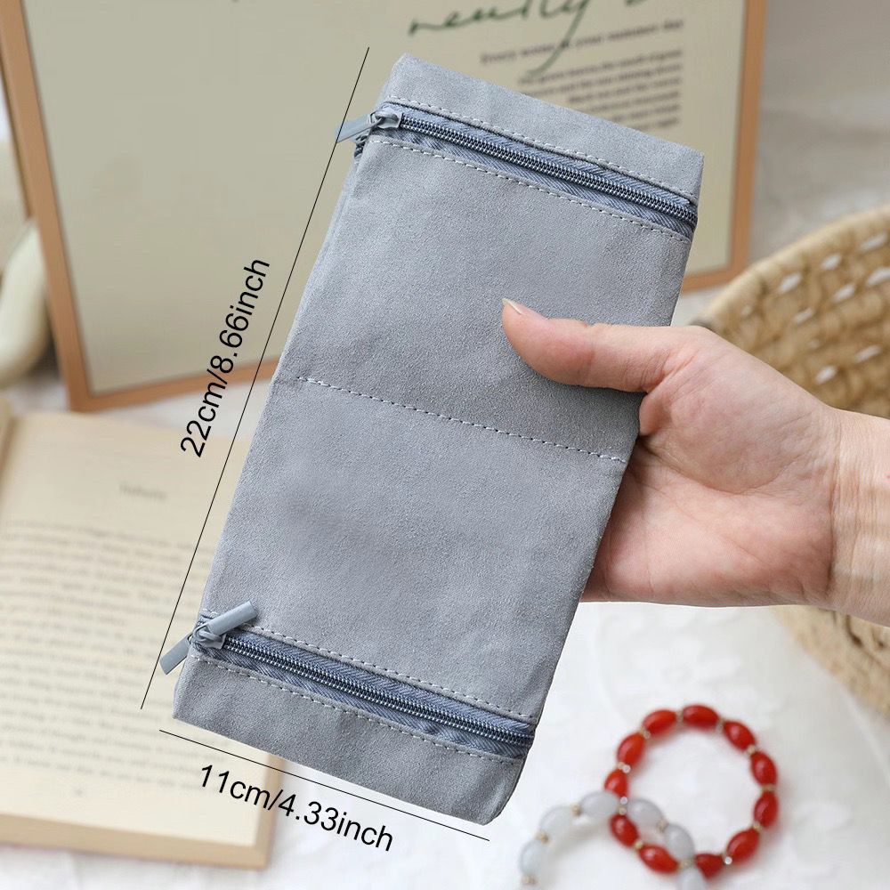 Jewelry Storage Bag with Zipper - Women's Foldable Display Bag Storage Box for Jewelry Storage