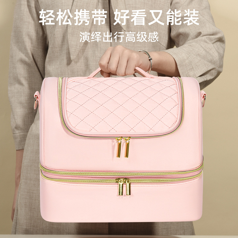 Supply Customizable Double-Layer Portable Nail Polish Cosmetics Bag to Hold 60 Bottles of Cross-Body Shoulder Manicure Supplies Tools