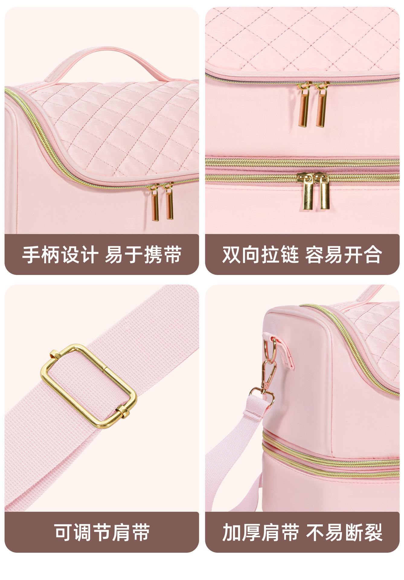 Supply Customizable Double-Layer Portable Nail Polish Cosmetics Bag to Hold 60 Bottles of Cross-Body Shoulder Manicure Supplies Tools