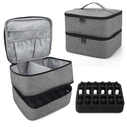 Amazon Nail Polish Portable Bag Double-Layer Nail Polish Storage Bag Can Hold 30 Bottles Cosmetic Bag Storage Bag