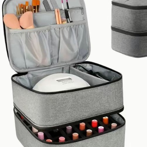Amazon Nail Polish Portable Bag Double-Layer Nail Polish Storage Bag Can Hold 30 Bottles Cosmetic Bag Storage Bag