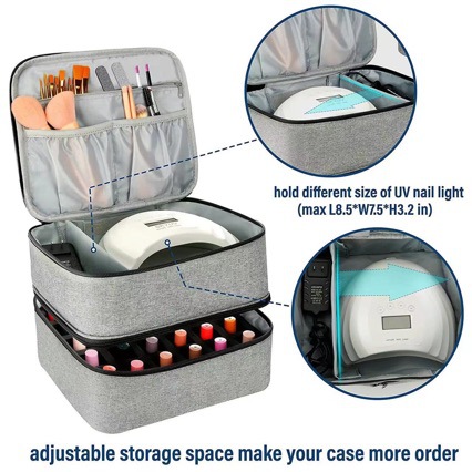 Amazon Nail Polish Portable Bag Double-Layer Nail Polish Storage Bag Can Hold 30 Bottles Cosmetic Bag Storage Bag