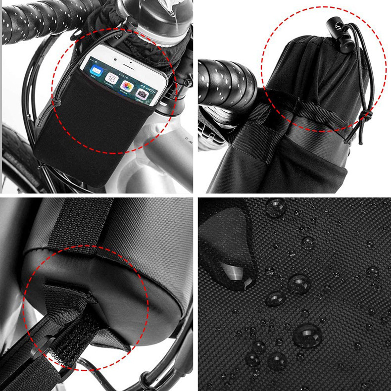 Bicycle Front Water Bottle Bag, Mountain Bike Front Water Bottle Pouch, Portable Insulated Water Bottle Storage Bag, Front Bike Bag