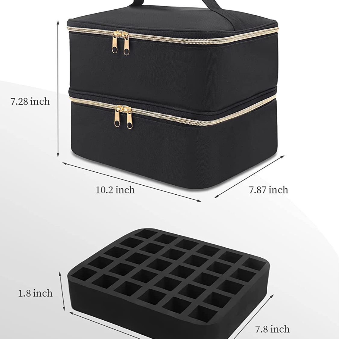 Nail Polish Organizer, Portable Nail Polish Suitcase, Portable Nail Polish Rack That Can Hold 30 Bottles and a Nail Lamp