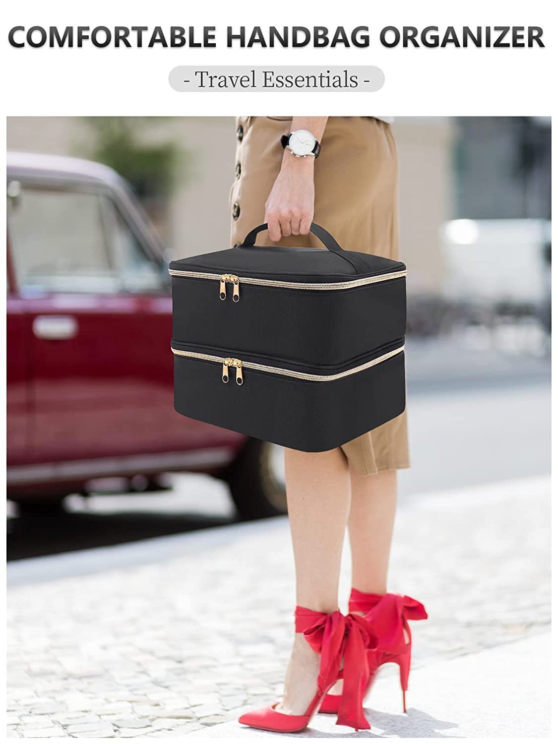 Nail Polish Organizer, Portable Nail Polish Suitcase, Portable Nail Polish Rack That Can Hold 30 Bottles and a Nail Lamp