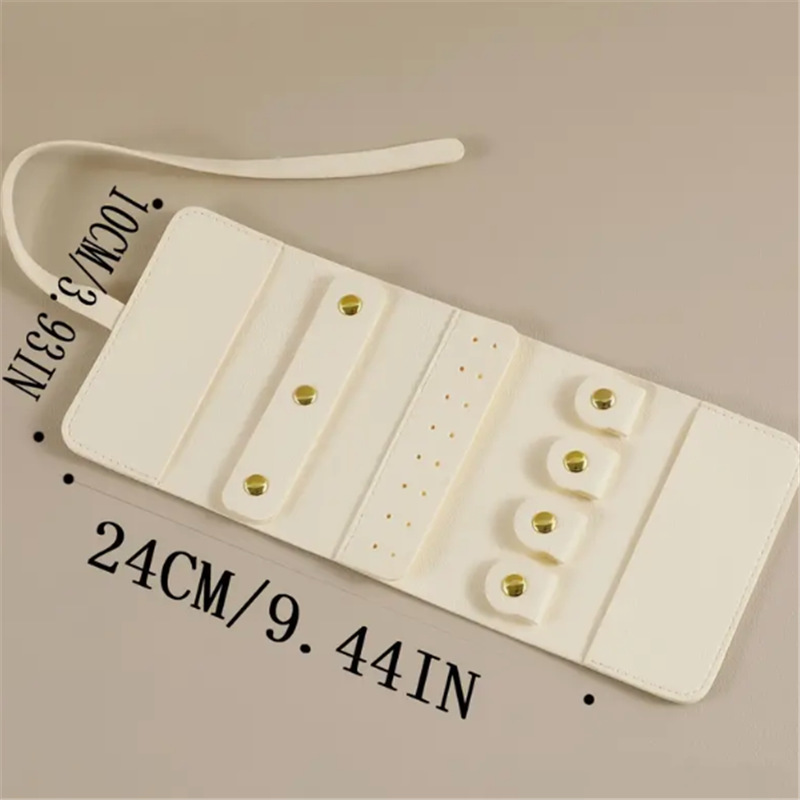 Cross-Border Hot-Selling Portable Multi-Functional Jewelry Small Roll Earrings Ring Earrings Necklace Watch Storage Bag with Printable Logo
