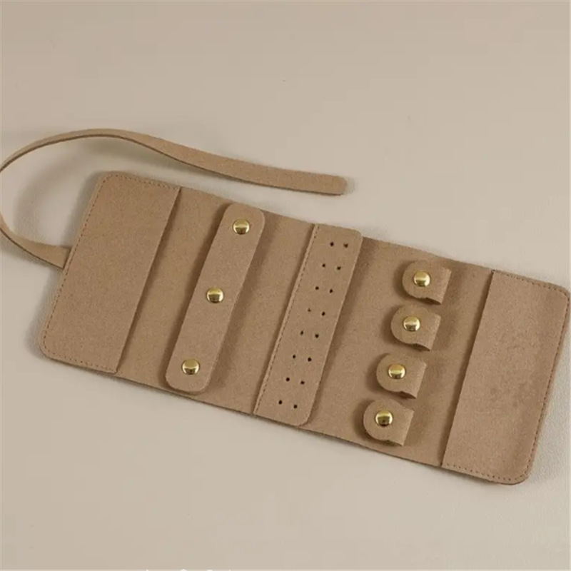 Cross-Border Hot-Selling Portable Multi-Functional Jewelry Small Roll Earrings Ring Earrings Necklace Watch Storage Bag with Printable Logo