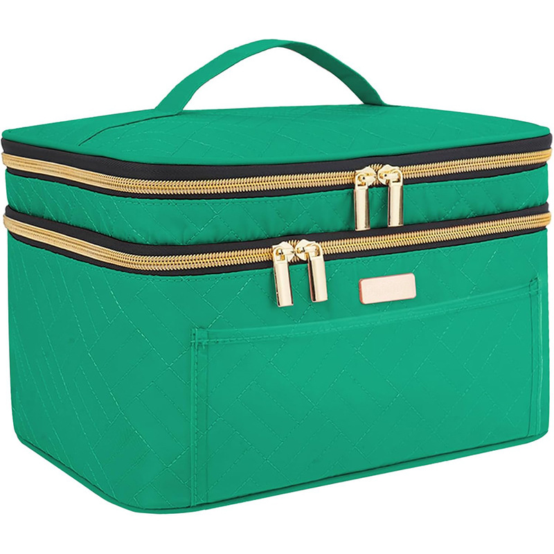 Amazon's New Double-Layer Makeup Bag, Travel Cosmetics and Toiletries Storage Bag, Large Capacity, Portable, Large Capacity