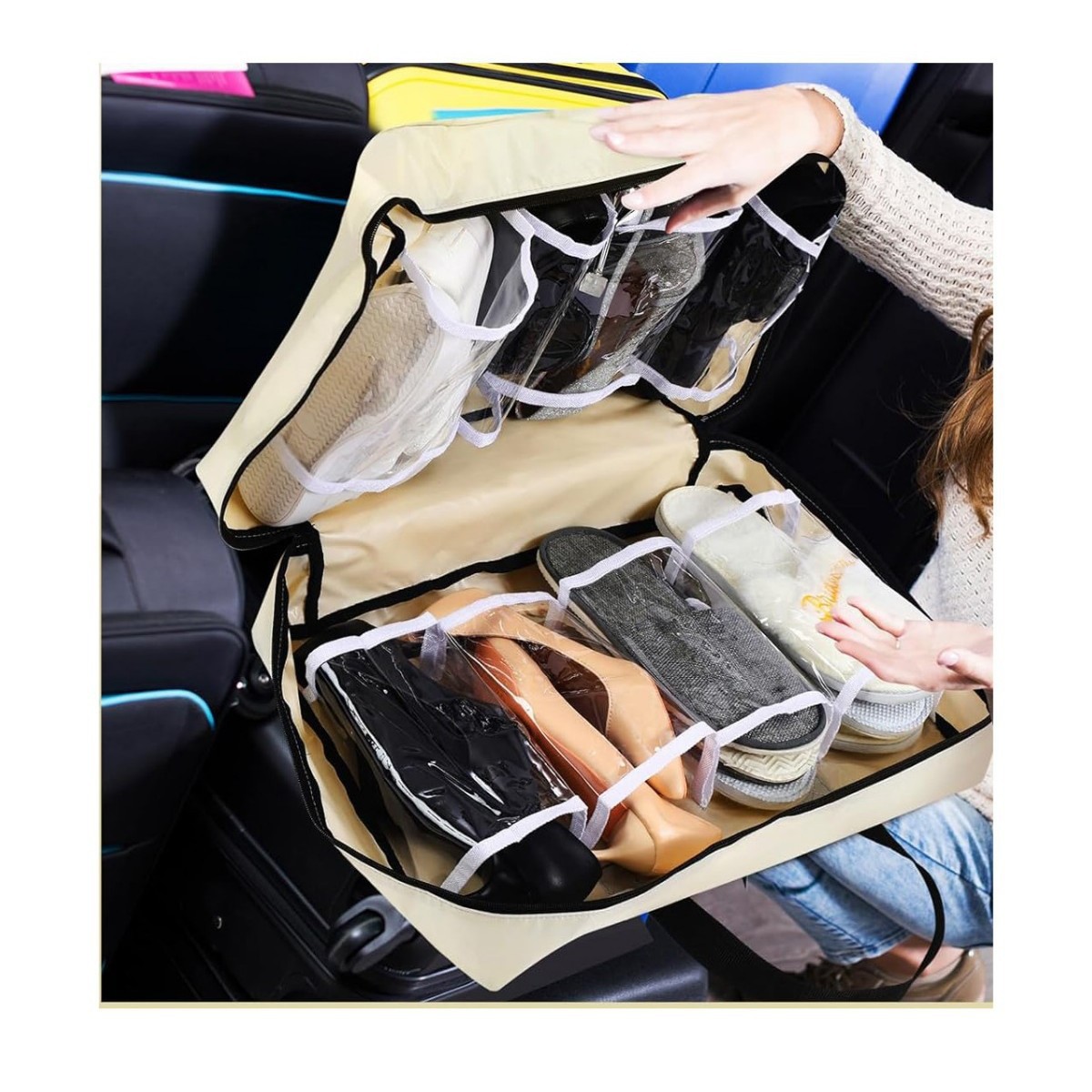 Travel Shoe Bag with Carry Handle Storage Bag Portable Luggage Storage Bag for Multiple Shoes