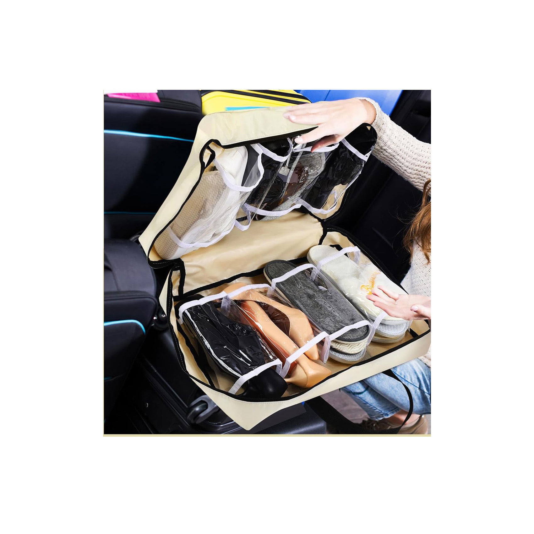 Travel Shoe Bag with Carry Handle Storage Bag Portable Luggage Storage Bag for Multiple Shoes