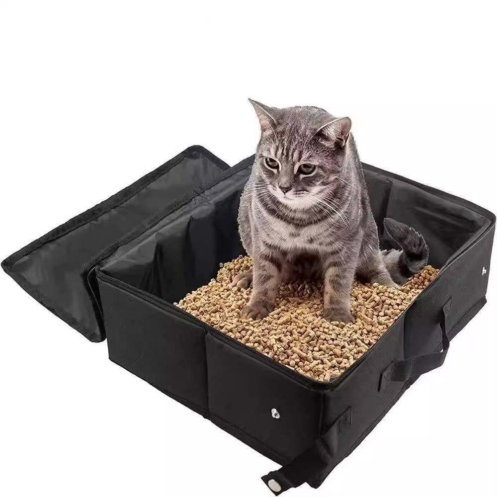 Cat Travel Litter Box, Portable Waterproof Foldable Fabric Storage Bag, Durable Cat Supplies