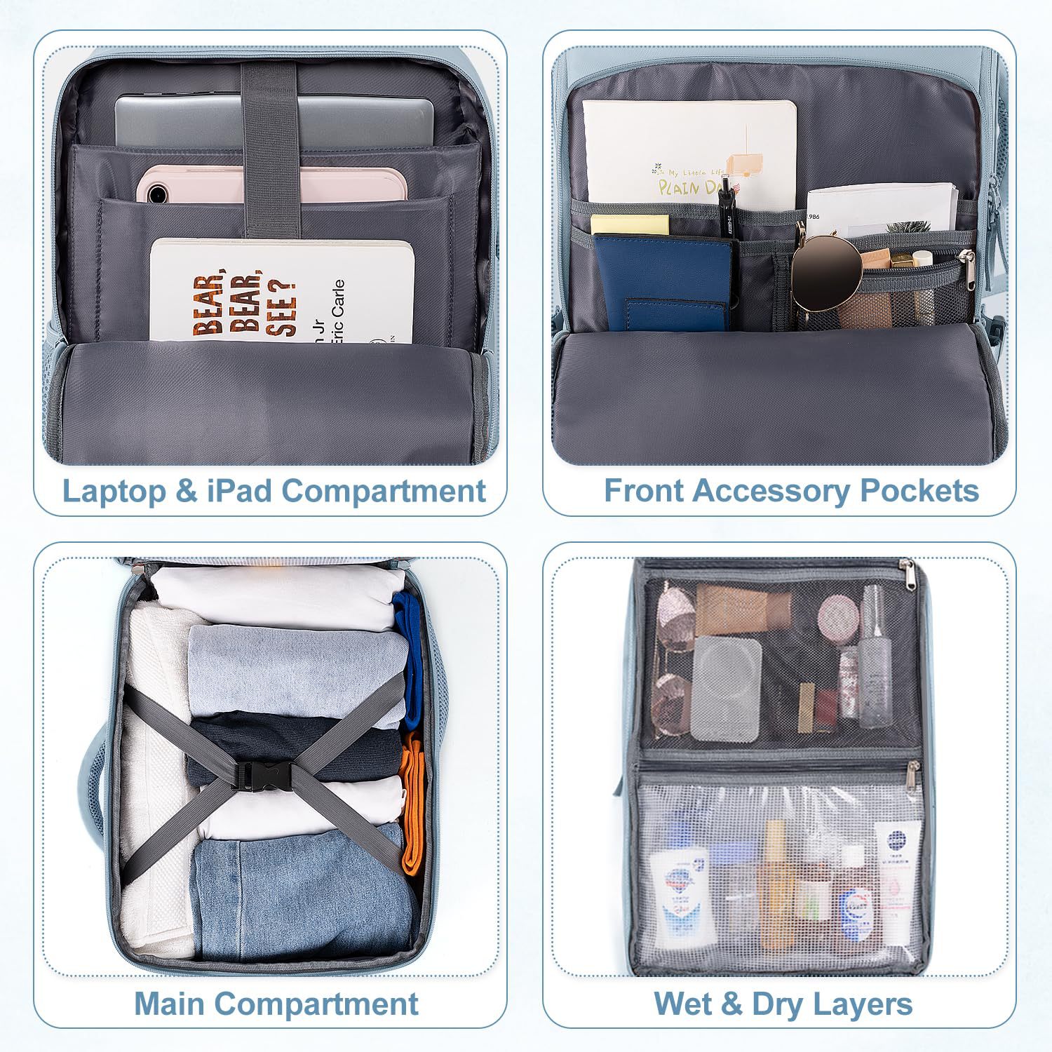 Amazon's New Outdoor Travel Large-Capacity Lightweight Multi-Functional Luggage Backpack Short-Distance Travel Business Travel Bag