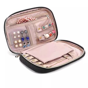 Portable Jewelry Box, Earring Organizer, Small Portable Necklace and Ring Bag, Multi-Functional Ear Jewelry and Earring Storage Bag