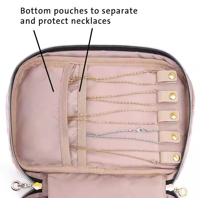 Portable Jewelry Box, Earring Organizer, Small Portable Necklace and Ring Bag, Multi-Functional Ear Jewelry and Earring Storage Bag