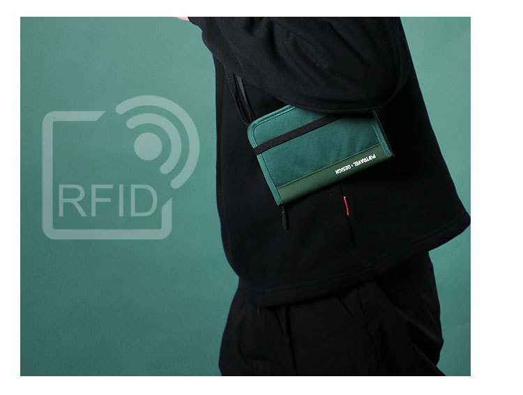 Travel Abroad Storage Rfid Anti-Theft Waterproof Document Storage Travel Supplies Business Trip Carry-On Nylon Passport Bag